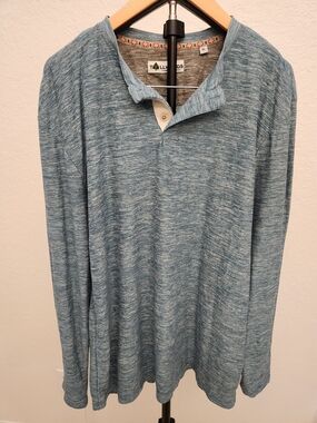 Tallwoods Heather Teal Long Sleeve Polo — Size XL